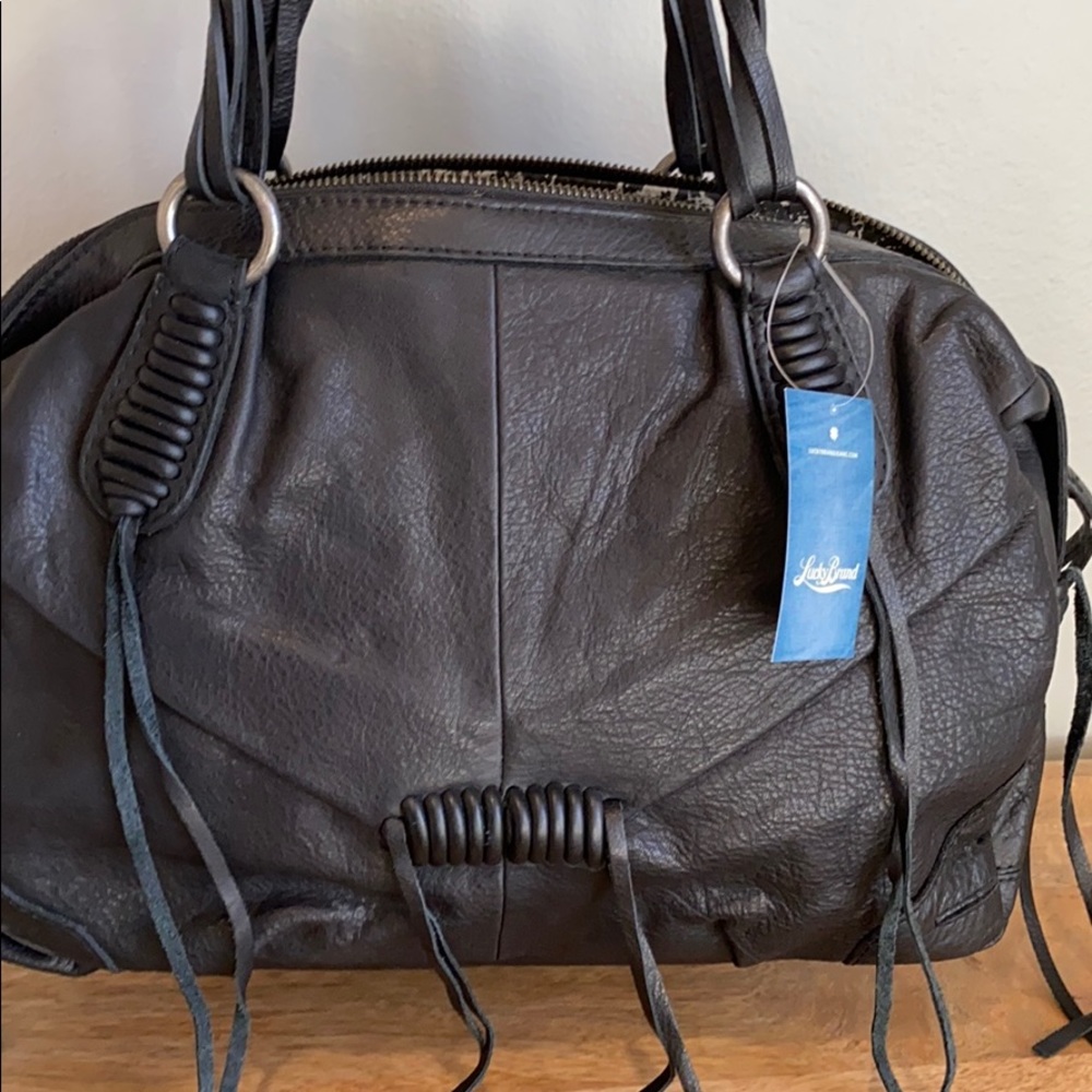 NWT Lucky Brand Black Leather Satchel